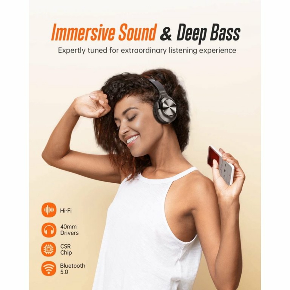 Noise Cancelling Headphones with Microphone-30H Playtime